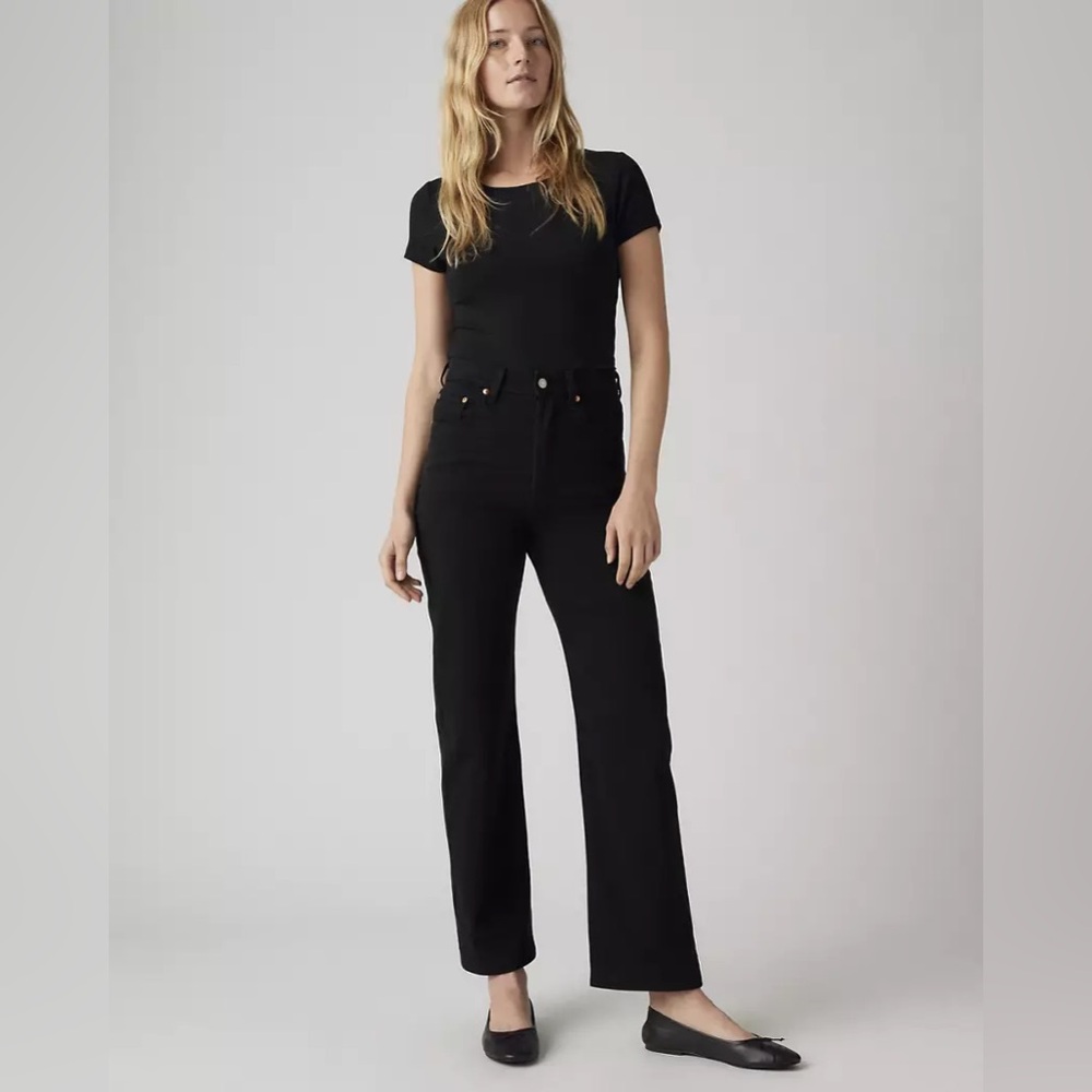 Levi's Black Ribcage Straight Ankle Jeans